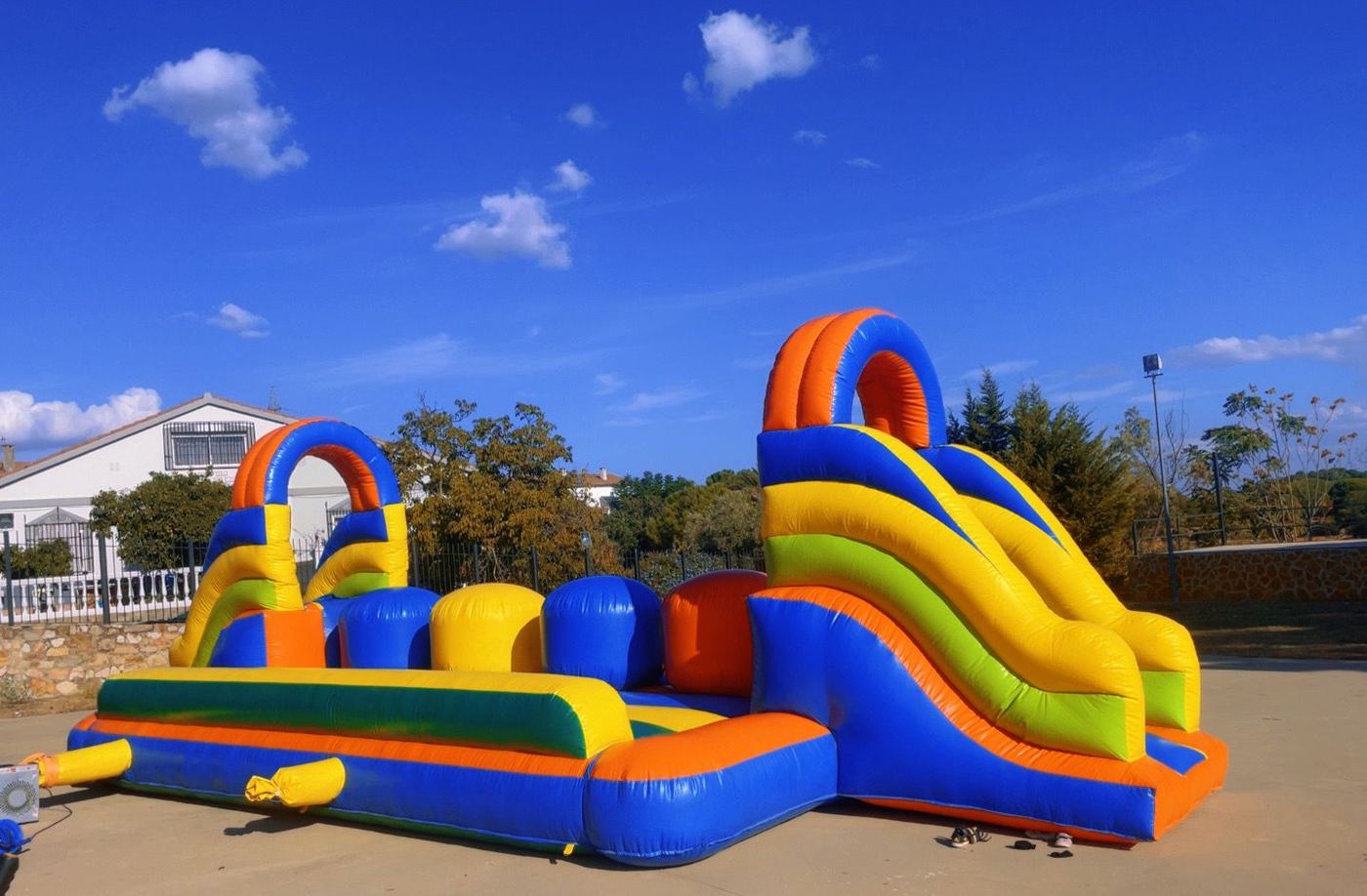 Hinchable Wipeout de competición preparado para un evento en Córdoba